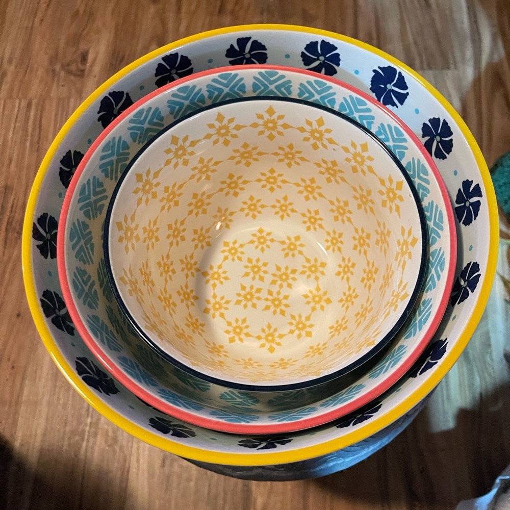 Yellow Floral Ceramic Bowl